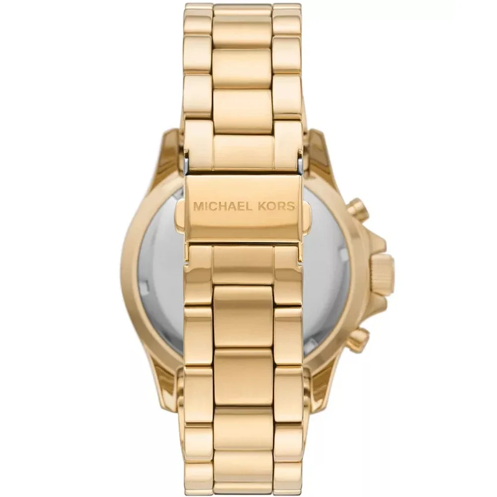 Michael Kors Everest Chronograph Gold Tone 42MM Turquoise Baguette Watch